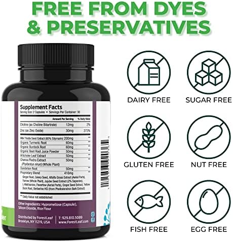 Suplemento Detox y Reparación del Hígado - Complejo para Reparar Hígado Graso con Colina, Zinc, Cardo Mariano, Raíz de Diente de León, Cúrcuma, - imagen 6