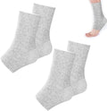 2 Pares de Mangas para Pies de Bambú Compresivas, Calcetas de Tobillo de Bambú para Calor y Protección contra Inflamaciones y Esguinces (Gris, Talla - imagen 1