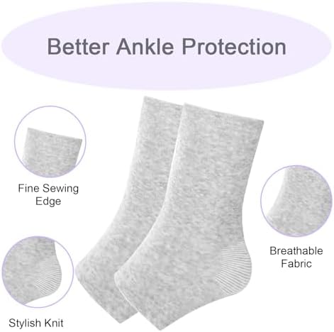 2 Pares de Mangas para Pies de Bambú Compresivas, Calcetas de Tobillo de Bambú para Calor y Protección contra Inflamaciones y Esguinces (Gris, Talla - imagen 2