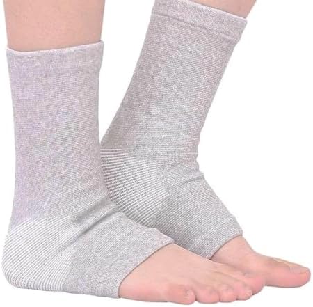 2 Pares de Mangas para Pies de Bambú Compresivas, Calcetas de Tobillo de Bambú para Calor y Protección contra Inflamaciones y Esguinces (Gris, Talla - imagen 4
