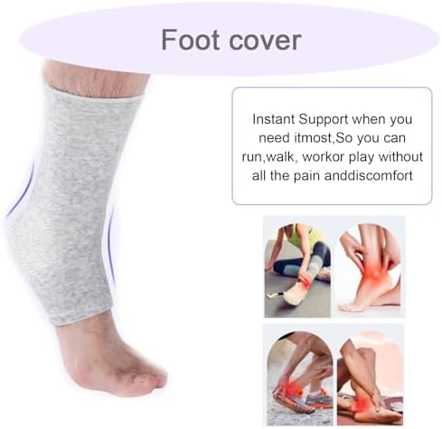 2 Pares de Mangas para Pies de Bambú Compresivas, Calcetas de Tobillo de Bambú para Calor y Protección contra Inflamaciones y Esguinces (Gris, Talla - imagen 6