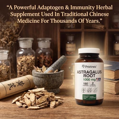 Suplemento de Raíz de Astrágalo PRISTINE - Cápsulas de 1000mg - Suministro para 90 Días - Apoyo Inmunológico - Adaptógeno Herbal - Salud Cardiaca y - imagen 5