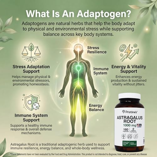 Suplemento de Raíz de Astrágalo PRISTINE - Cápsulas de 1000mg - Suministro para 90 Días - Apoyo Inmunológico - Adaptógeno Herbal - Salud Cardiaca y - imagen 6