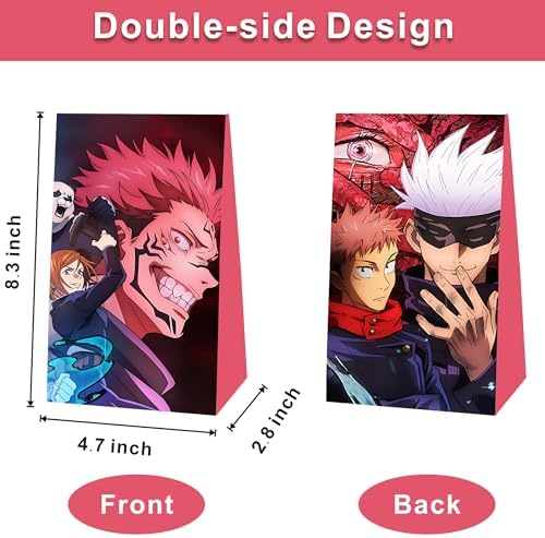 Bolsas de Regalo de Cumpleaños Kuailaihai 12pcs de Jujutsu Kaisen, Suministros para Decoraciones de Fiesta de Cumpleaños. - imagen 2