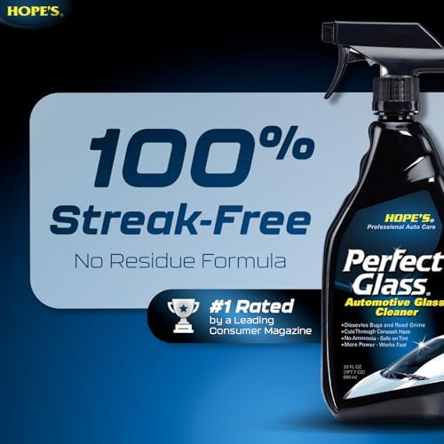 Limpiador de Cristales Automotriz HOPE'S Perfect Glass - Sin Rayas, Seguro para Tintado, 23 Fl Oz, Elimina Manchas y Suciedad de Carretera, Paquete - imagen 2