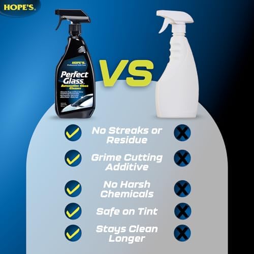 Limpiador de Cristales Automotriz HOPE'S Perfect Glass - Sin Rayas, Seguro para Tintado, 23 Fl Oz, Elimina Manchas y Suciedad de Carretera, Paquete - imagen 6
