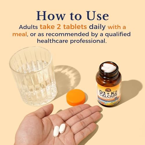 Vitalitown Vitamina D3 K2 y Calcio 1200 mg, 5000 IU, Alta Potencia para Huesos, Dientes y Sistema Inmunológico, 60 Tabletas - imagen 5