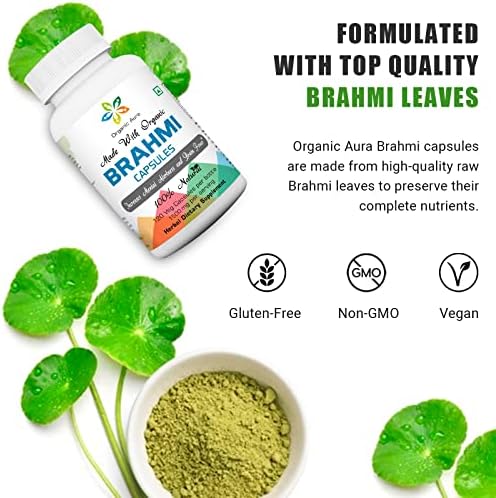 Cápsulas Orgánicas Aura Brahmi - 120 Contenidos. Fortalece Naturalmente la Inmunidad y la Memoria. Superalimento Verde Integral. Sin OGM - Sin Gluten. - imagen 3