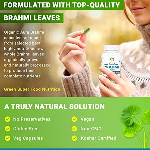 Cápsulas Orgánicas Aura Brahmi - 120 Contenidos. Fortalece Naturalmente la Inmunidad y la Memoria. Superalimento Verde Integral. Sin OGM - Sin Gluten. - imagen 5