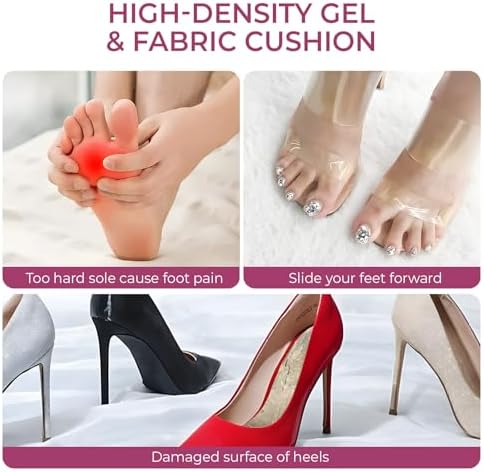 Plantillas de Gel para Tacones Altos - Welnove, Inserciones Invisibles de Densidad Doble, Absorción de Impactos, Confort para Sandalias y Zapatos, - imagen 2