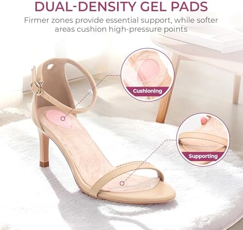 Plantillas de Gel para Tacones Altos - Welnove, Inserciones Invisibles de Densidad Doble, Absorción de Impactos, Confort para Sandalias y Zapatos, - imagen 6