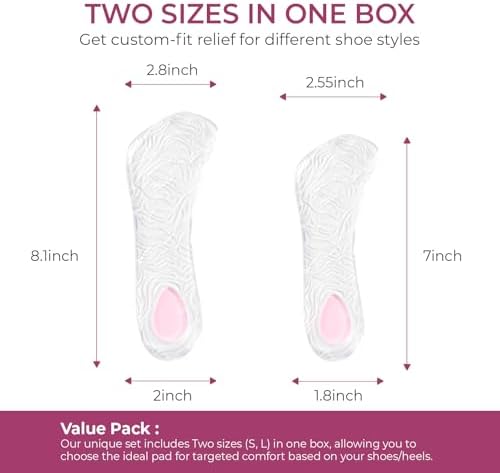 Plantillas de Gel para Tacones Altos - Welnove, Inserciones Invisibles de Densidad Doble, Absorción de Impactos, Confort para Sandalias y Zapatos, - imagen 7