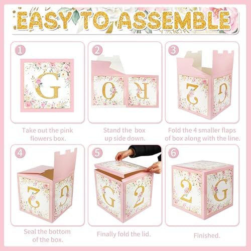 Caja de Globos Florales BORAMDO para Graduación Rosa - Decoraciones de Fiesta con Letras Clase 2026, Accesorios para Fotos y Recuerdos de Graduación - imagen 4