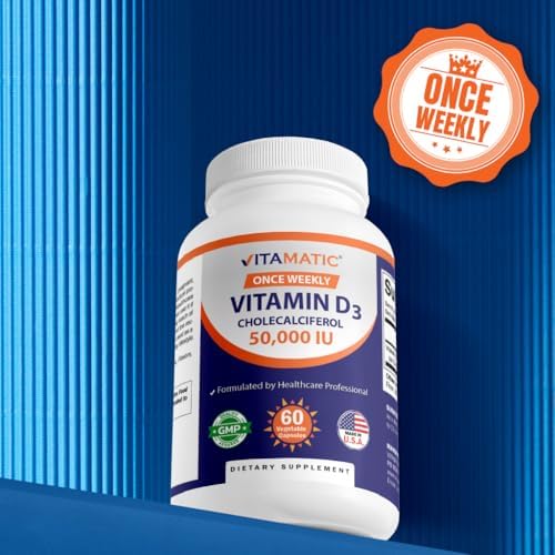 Vitamatic Paquete de 2 Vitaminas D3 50,000 UI (como Colecalciferol), Dosis Semanal, 1250 mcg, 60 Cápsulas Veganas, Suministro para 1 Año, Fórmula - imagen 8