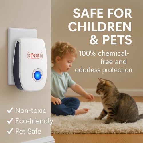 Repelente Ultrasonido de Plagas y Insectos para Interior, 6 Paquetes para Cucarachas, Roedores, Ratones, Mosquitos, Arañas y Más - imagen 2