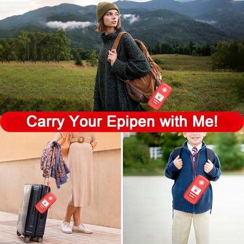 Funda para EpiPen, Bolsa Médica Dura con Mosquetón para 2 EpiPens, Inhalador, Auvi-Q, Gotas para los Ojos, Antihistamínicos y Medicamentos para - imagen 6