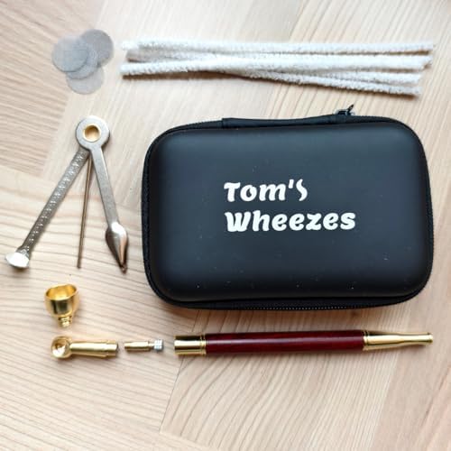 Pipa de Madera para Tabaco con Herramienta Limpiadora y Bolsa Negra, Kit de Accesorios para Pipa Kiseru de 6 pulgadas (Rojo) - imagen 2