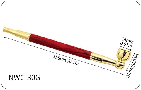Pipa de Madera para Tabaco con Herramienta Limpiadora y Bolsa Negra, Kit de Accesorios para Pipa Kiseru de 6 pulgadas (Rojo) - imagen 3