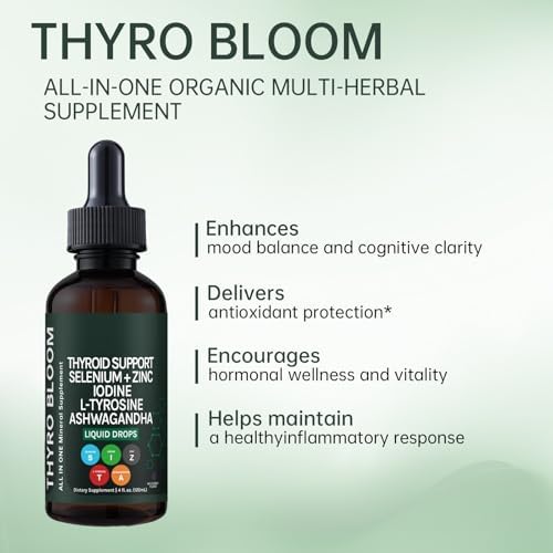 YATIME Gotas Líquidas de Soporte para Tiroides con Selenio, Zinc, Yodo, L-Tirosina y Ashwagandha - Equilibrio Hormonal, Metabolismo y Energía - 4 fl. - imagen 4