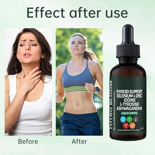 YATIME Gotas Líquidas de Soporte para Tiroides con Selenio, Zinc, Yodo, L-Tirosina y Ashwagandha - Equilibrio Hormonal, Metabolismo y Energía - 4 fl. - imagen 6