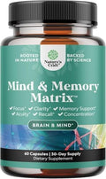 Suplemento Avanzado para la Memoria y Concentración - Nootrópicos para el Apoyo Cognitivo con Vitaminas para Adultos - 60 Cápsulas - imagen 1
