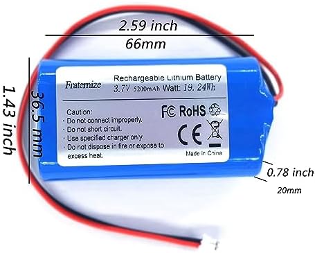 Batería recargable de 5200mAh 3.7v de ion de litio con conector JST-PH 2.0Pin, ideal para electrónicos, juguetes, iluminación y altavoces Bluetooth. - imagen 3