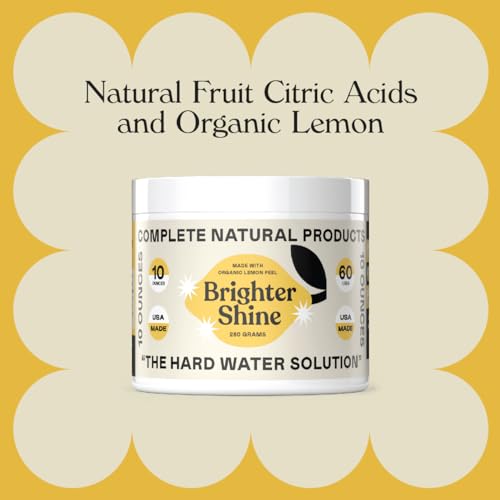 Limpiador en Polvo para Lavavajillas Brighter Shine - 60 Usos, Aditivo Natural de Ácido Cítrico con Limón, Elimina Manchas de Agua Dura y Olores, - imagen 3
