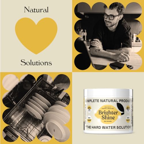 Limpiador en Polvo para Lavavajillas Brighter Shine - 60 Usos, Aditivo Natural de Ácido Cítrico con Limón, Elimina Manchas de Agua Dura y Olores, - imagen 4