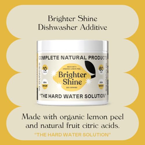 Limpiador en Polvo para Lavavajillas Brighter Shine - 60 Usos, Aditivo Natural de Ácido Cítrico con Limón, Elimina Manchas de Agua Dura y Olores, - imagen 6
