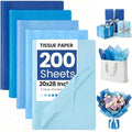 Papel de Seda Azul Shindel, 200 Hojas, 20x28 Pulgadas, Papel de Regalo para Manualidades, Decoraciones de Fiesta y Ramos de Flores - imagen 1