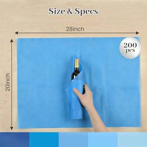 Papel de Seda Azul Shindel, 200 Hojas, 20x28 Pulgadas, Papel de Regalo para Manualidades, Decoraciones de Fiesta y Ramos de Flores - imagen 4