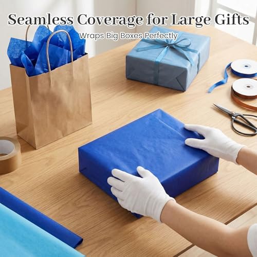 Papel de Seda Azul Shindel, 200 Hojas, 20x28 Pulgadas, Papel de Regalo para Manualidades, Decoraciones de Fiesta y Ramos de Flores - imagen 5