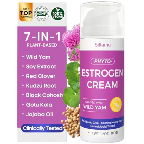 Crema de Estrógeno Siltamu para Mujeres - Soporte para la Menopausia, Hidratante con Pueraria Mirifica, Isoflavonas de Soja y Manteca de Karité - - imagen 1