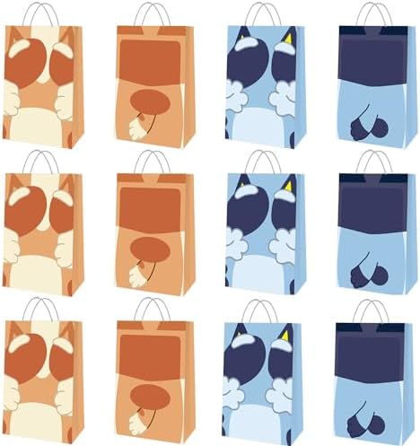 Bolsas de Fiesta de Cumpleaños para Perros Adikoo Azules, Paquete de 20, Bolsas de Regalo de Caricatura para Suministros y Decoraciones de Cumpleaños - imagen 3