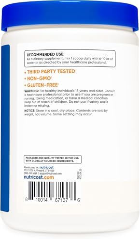 Nutricost L-Prolina en Polvo 250 Gramos - 2,000mg por Porción, Sin OGM - imagen 4