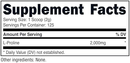 Nutricost L-Prolina en Polvo 250 Gramos - 2,000mg por Porción, Sin OGM - imagen 7