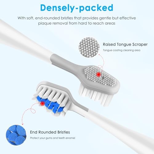 Cabezas de Repuesto para Cepillo de Dientes (3 Piezas) Compatibles con Waterpik Complete Care 5.0/9.0 (CC-01/WP-861) con Raspador de Lengua, STRB-3WW - imagen 2