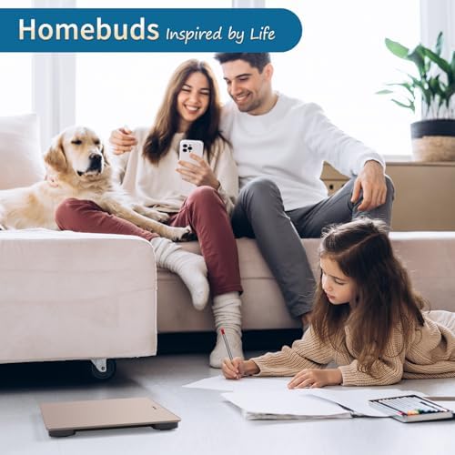 Báscula de baño Homebuds para peso corporal, precisión de 0.1lb, LED blanco fácil de ver, 400lb/182kg, color oro rosa, incluye 3 pilas AAA - imagen 6