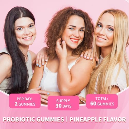 Gomitas de Probióticos para Mujeres YXSW con Olmo Resbaladizo, Sin Azúcar, Apoyo para el pH, Salud Digestiva e Inmunidad, Sabor Piña, 60 Unidades - imagen 7
