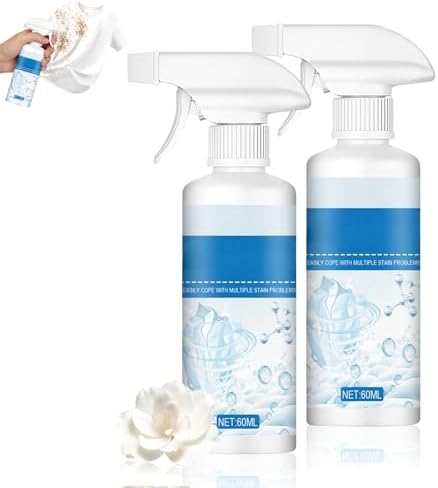 Removedor de Manchas para Ropa 2Pcs, Emulsificador No Iónico, Spray Pre-Tratamiento para Lavado, 60ML, Ideal para Grasa, Aceite y Comida - imagen 1