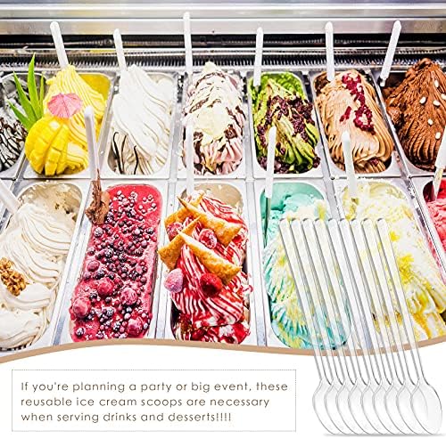 Cucharas de Plástico Transparentes de Mango Largo 200 Pzs de 7.08 Pulgadas para Helados, Malteadas y Bebidas Altas - imagen 4