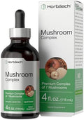Complejo de Hongos Horbäach | 4 Fl Oz de Gotas Líquidas Herbales | Suplemento Vegetariano de Melena de León, Reishi, Shiitake, Chaga, Cordyceps, - imagen 1