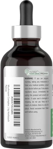 Complejo de Hongos Horbäach | 4 Fl Oz de Gotas Líquidas Herbales | Suplemento Vegetariano de Melena de León, Reishi, Shiitake, Chaga, Cordyceps, - imagen 3