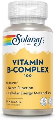 SOLARAY Complejo de Vitaminas B 100mg - Energía Celular, Salud Nerviosa y Cardiaca - Incluye las 8 Vitaminas B - Vegano, 50 Porciones - imagen 1
