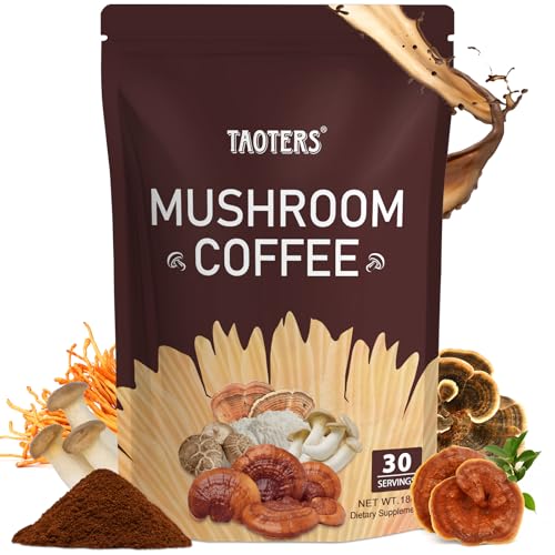 Café Adaptógeno de Hongos, 6 Extractos de Hongos (Melena de León, Cordyceps, Cola de Pavo y Más) Mezclado con Café Instantáneo para Enfoque, Energía - imagen 1