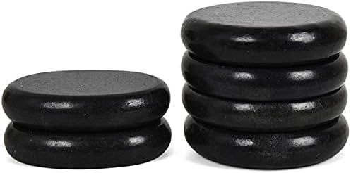 Juego de Piedras Calientes para Masaje June Fox - 4 Piedras Grandes y 2 Medianas de Basalto para Spa, Relajación y Sanación - imagen 1