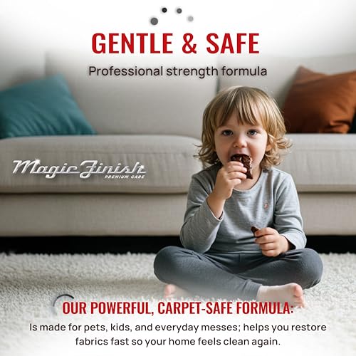 Magic Finish Protein Spotter (32 Oz) – Potente Spray Quitamanchas para Tela y Alfombra – Elimina Manchas de Sangre, Orina de Mascotas, Vómito, Comida - imagen 4