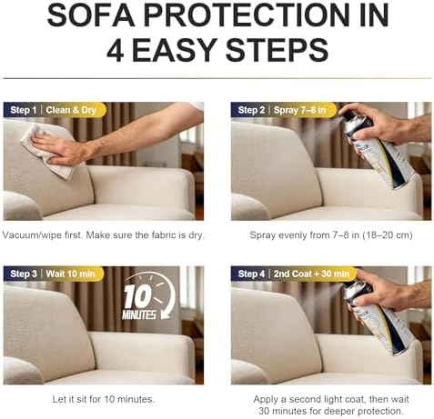 Spray Protector Impermeable KEFPO: Protección Invisible para Tapicería y Lino - Repele Manchas para Sofás y Telas (6.76oz) - imagen 6