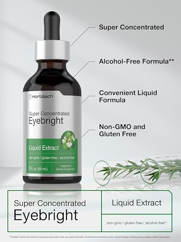 Suplemento de Hierba Eyebright Horbäach | 2 fl oz | Extracto Líquido Super Concentrado | Sin Alcohol, Vegetariano, No OGM, Sin Gluten - imagen 4