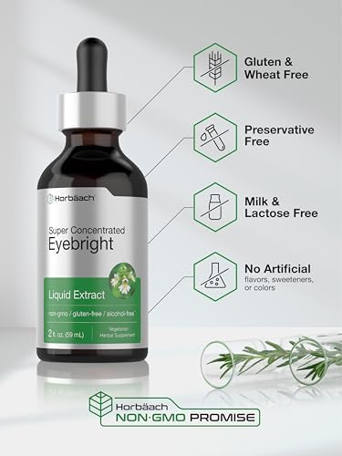 Suplemento de Hierba Eyebright Horbäach | 2 fl oz | Extracto Líquido Super Concentrado | Sin Alcohol, Vegetariano, No OGM, Sin Gluten - imagen 5